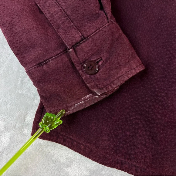 A.M.I Suede Jacket Leather Size Large Womens Purple Button Satin 70s Style - Picture 4 of 16